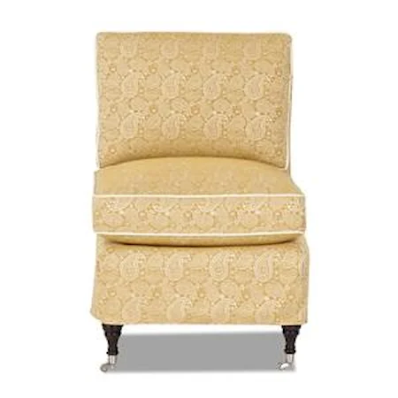 Traditional Armless Accent Chair with Slipcover